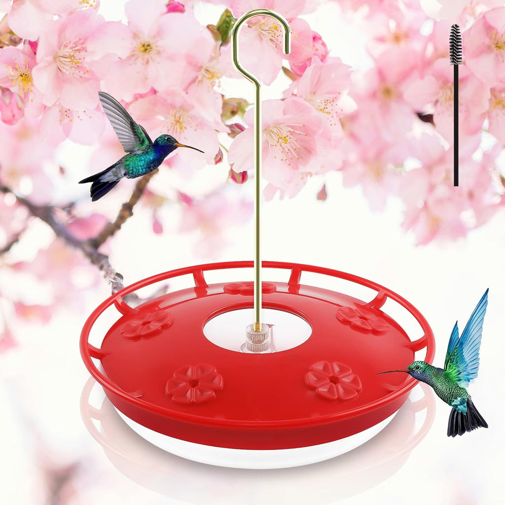 FEED GARDEN 16 OZ Hummingbird Feeders for Outdoor 5 Feeder Ports Ant Bee Proof Leak-Proof Cleaning Brushes Nectar Easy Clean Fill Bird Feeder 1 Pack
