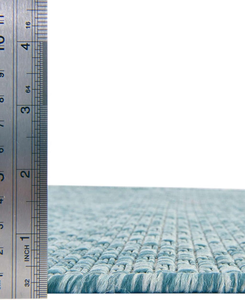 Unique Loom Collection Casual Transitional Solid Heathered Indoor/Outdoor Flatweave Area Rug (10' 8" Round, Aquamarine/Ivory)