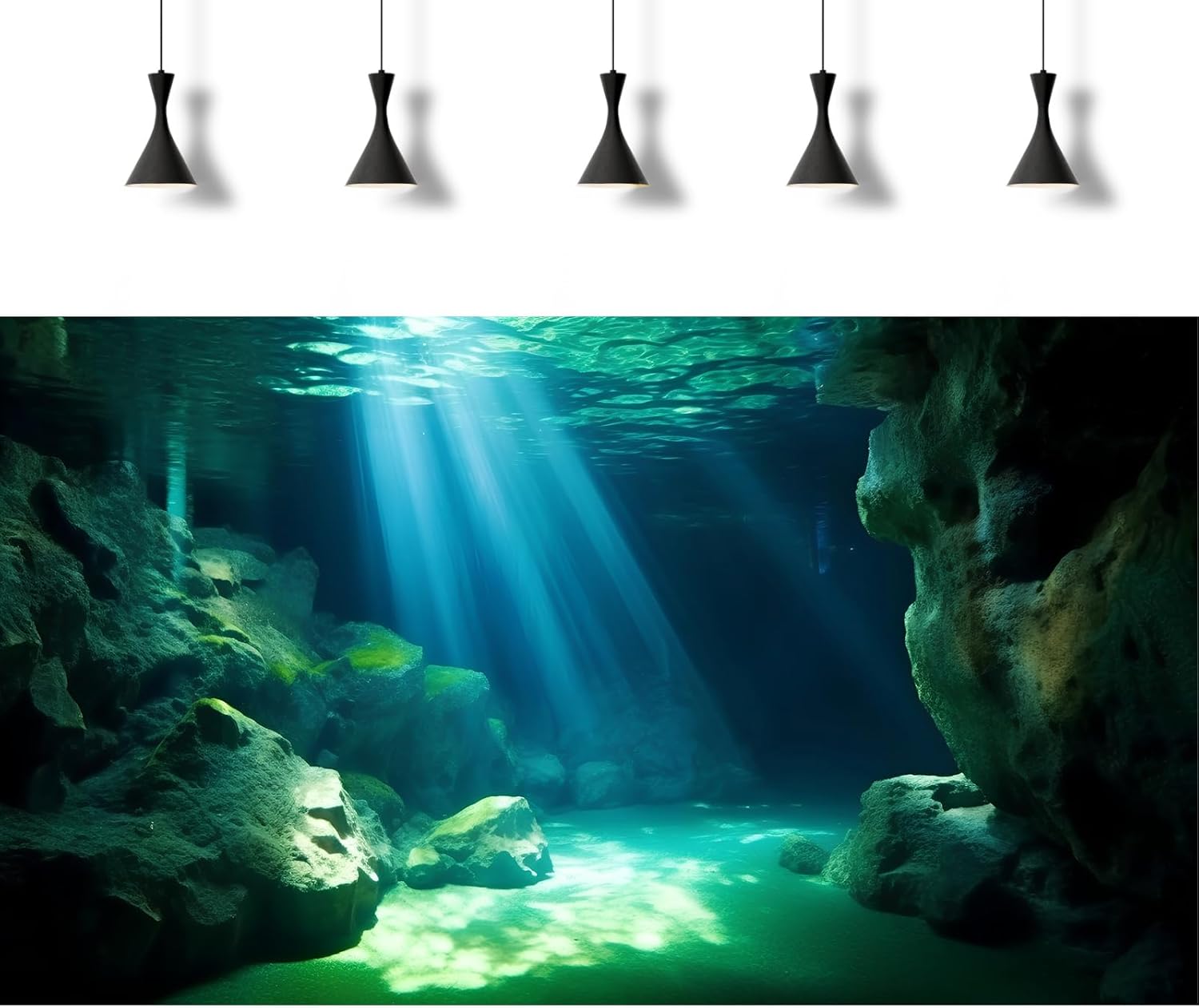 Underwater Fish Tank Background Under The Sea Cave Style Aquarium Background Ocean Floor Cave Sunlight Fish Tank Backdrop Tropical Fish Aquarium Terrarium Backgrounds Decorations 60x24in