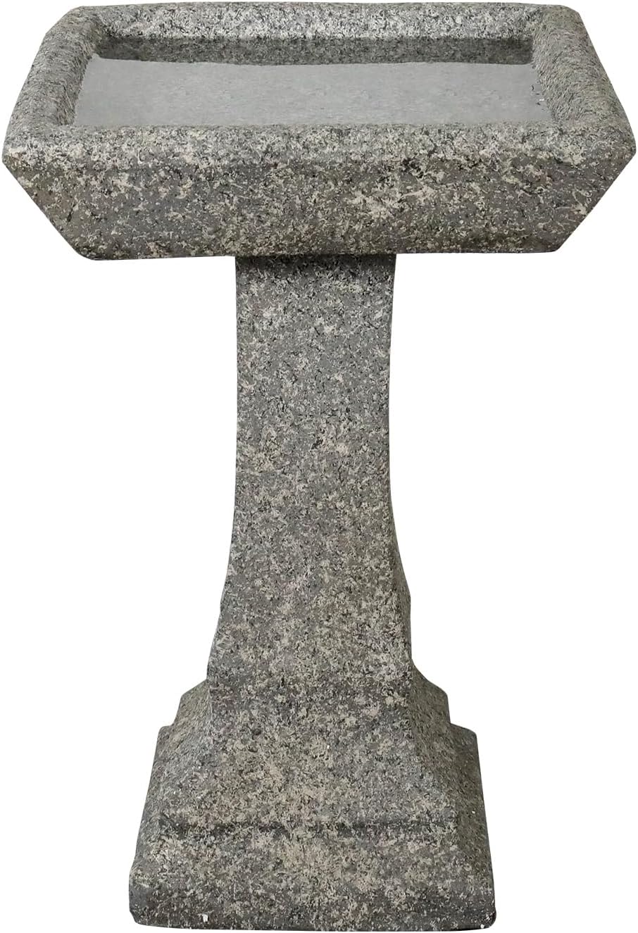 watnature Freestanding Birdbaths Outdoor - 15”Dia.X 22.8”Tall Concrete Standing Garden Bird Bath Feeder Bowl with Pedestal, Modern Outdoor Birdbath for Patio, Yard, Lawn Decor, Bird Bathing&Feeding