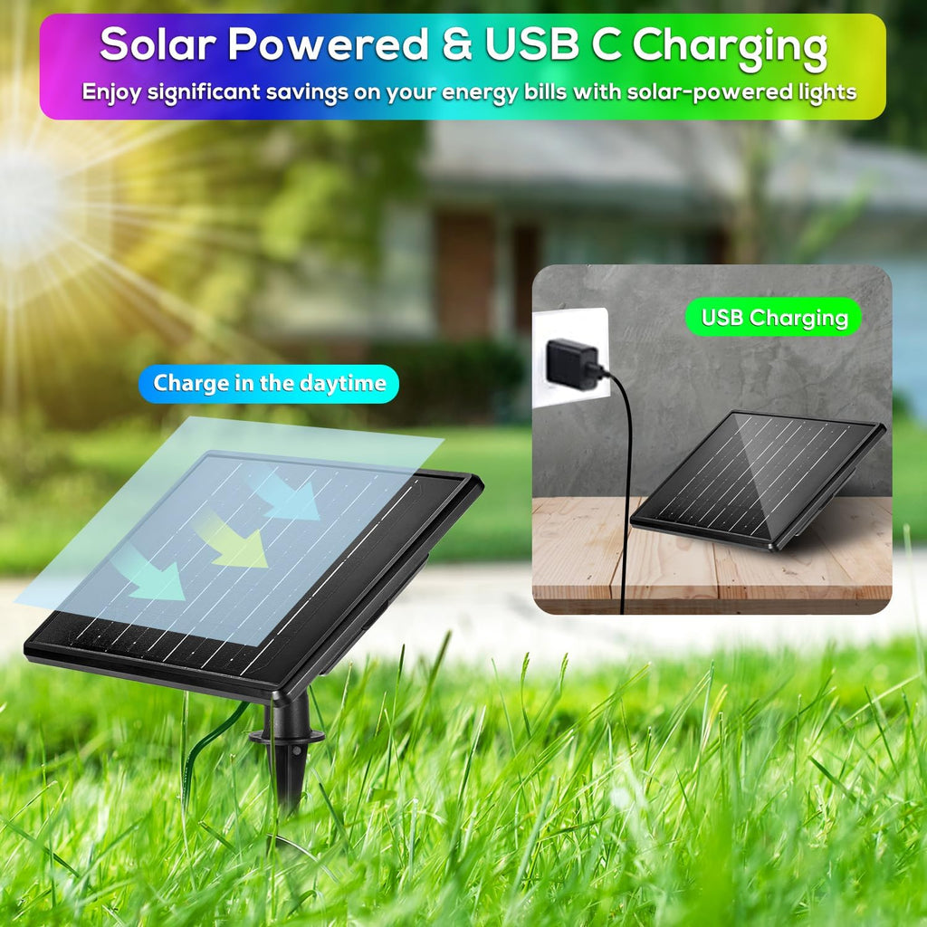 ZYAN Solar Powered Landscape Spotlights Outdoor Waterproof IP65, RGBW Colored Spotlights for Garden Yard, Auto On/Off Remoto Control Spot Lights for Plant, Tree, Patio, Path, Lawn, Wall (8 Pack)