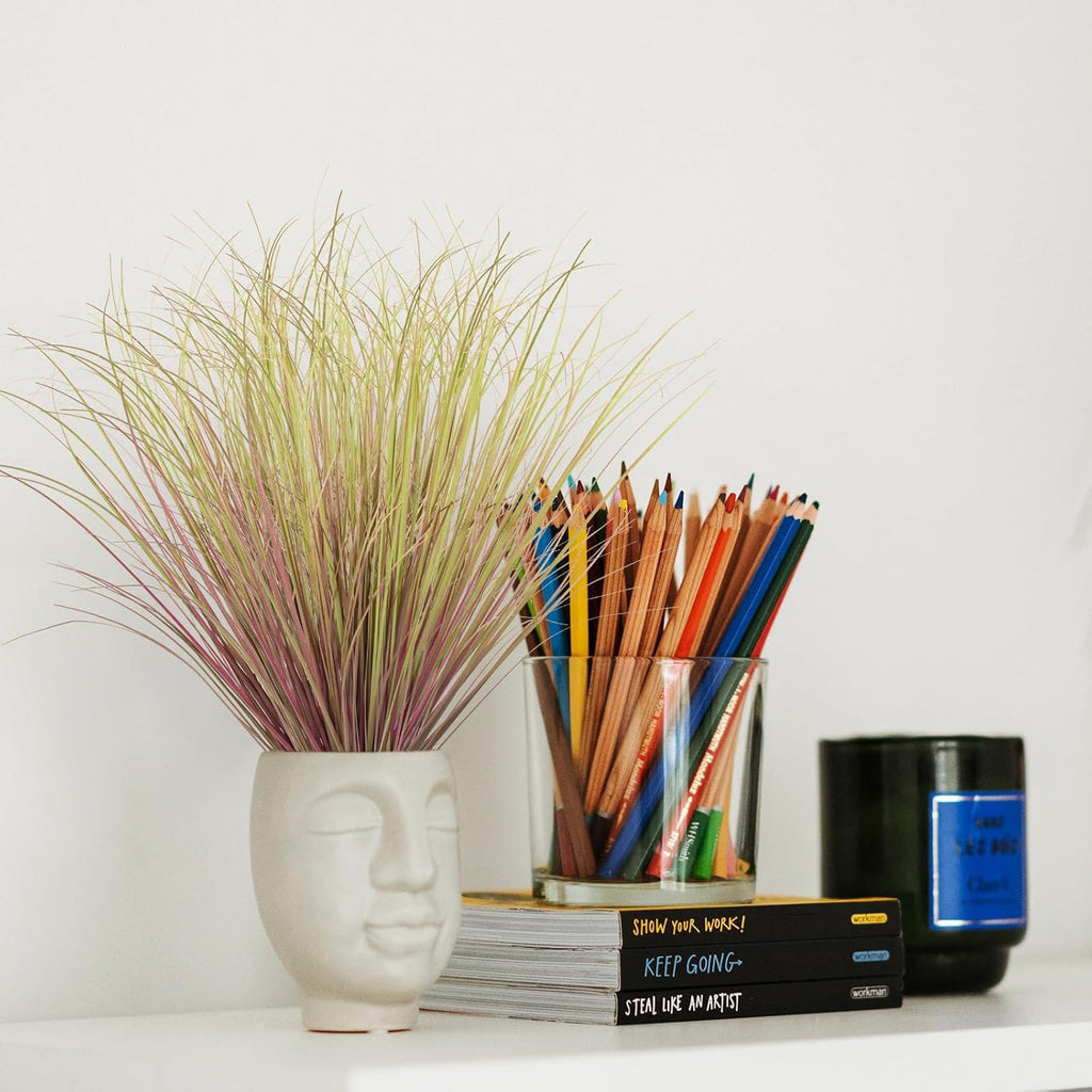 12Pcs Artificial Grass Plants, Faux Shrubs Wheat Grass, Artificial Tall Grass Fake Plants for Outdoor Decor,Artificial Greenery Stems Weed for Room Indoor Home Decor（Light Purple）