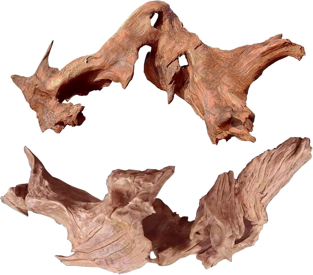 Natural Large Aquarium Driftwood for Fish Tanks & Reptile Terrariums – Safe Fish Tank Decorations, Unique Twisted Branches 2-Piece 14-18 Inch Low Tannin, Easy to Sink