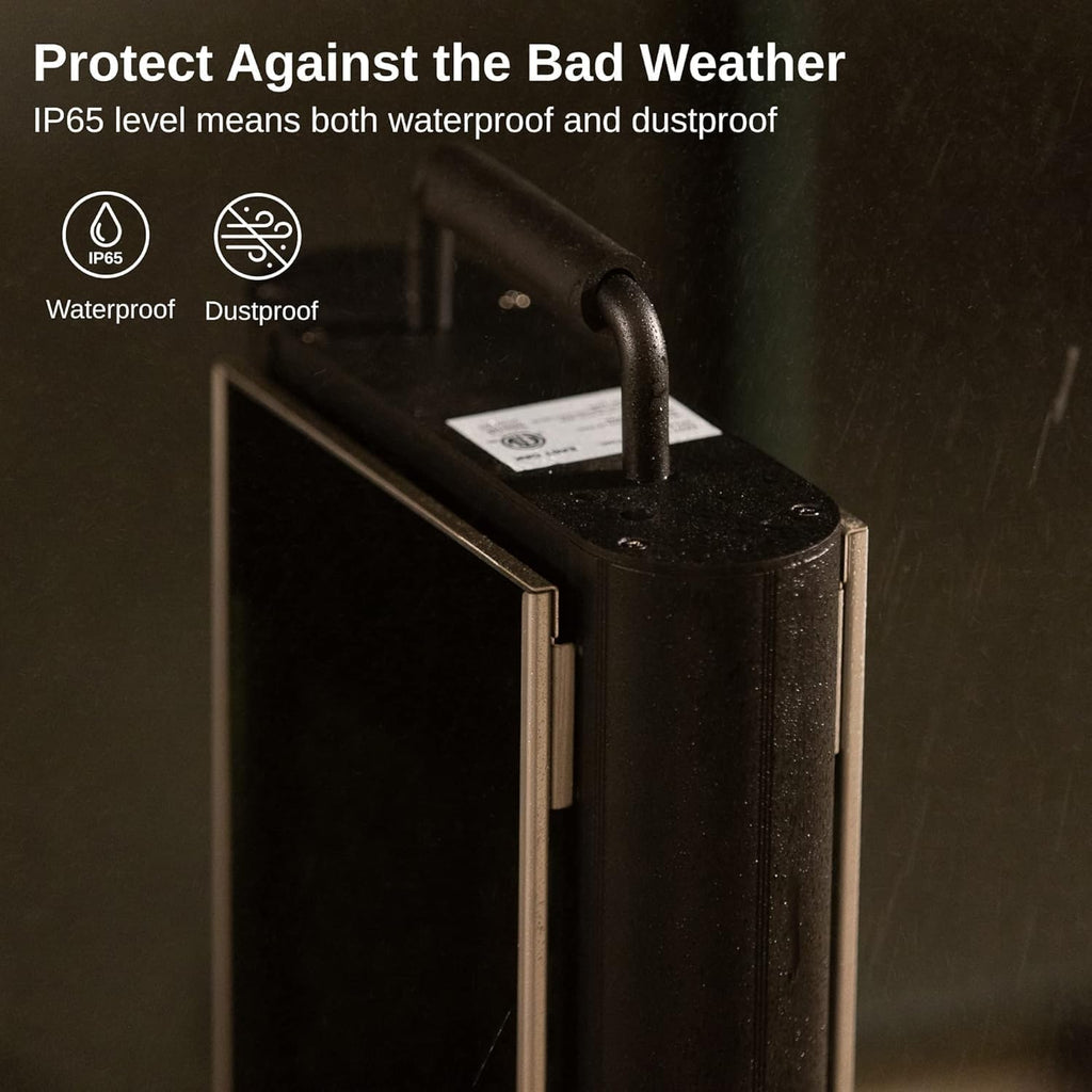 EAST OAK 1200W Portable Under Table Electric Patio Heater, Double-Sided Quiet Heat, IP65 Waterproof, Safety Tip-Over & Overheat Protection, with Carry Handle