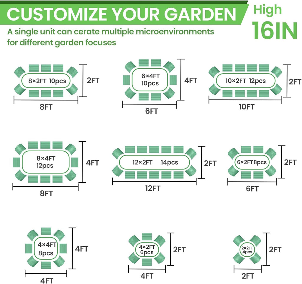 FRIZIONE 2pcs 9 in 1 Tall 8x2ft Galvanized Raised Garden Bed Outdoor,Steel Garden Bed for Vegetables,Above Ground Garden Box for Flower,Metal Raised Beds for Gardening
