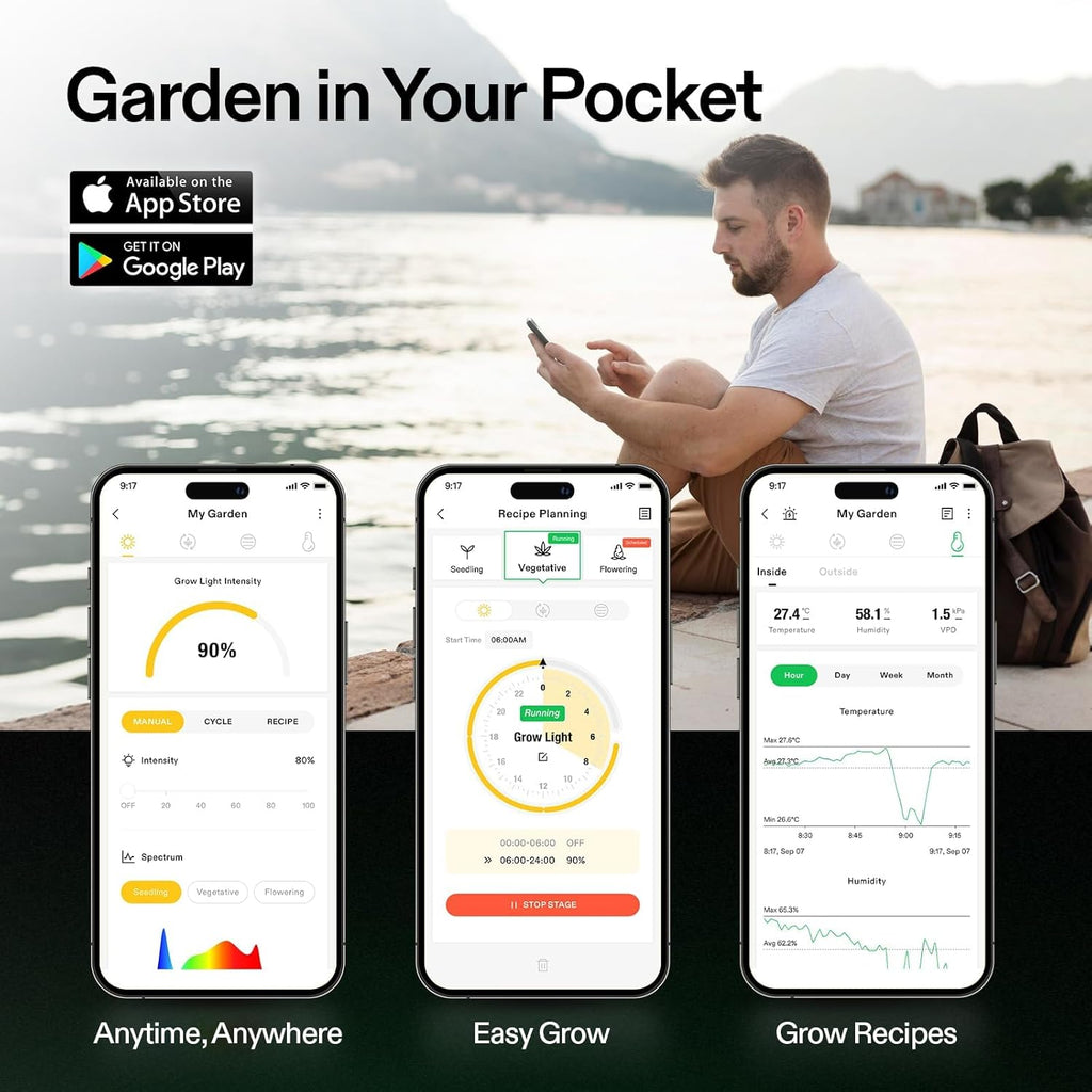 VIVOSUN VS1500 LED Grow Light with Full Spectrum Diodes & Daisy Chain Driver Dimmable Lights Sunlike for Indoor Plants Seedling Veg and Bloom Plant Grow Lamps for 3x3 Grow Tent