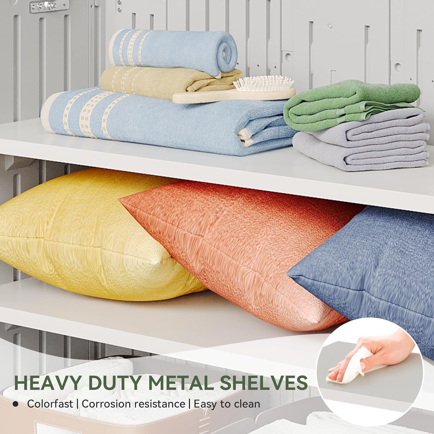 Aoxun 35 Cu.Ft Outdoor Storage Shed with 2 Shelves and Floor, Waterproof Horizontal Resin Cabinet for Trash Cans, Lawn Mowers, Generators, and Garden Tools, White