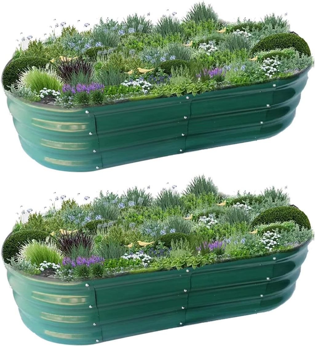 Raised Garden Bed, Raised Beds for Gardening Outdoor for Vegetables and Flowers Ground Planter Box, Galvanized Metal Planter Grow Garden Box,4x2x1ft