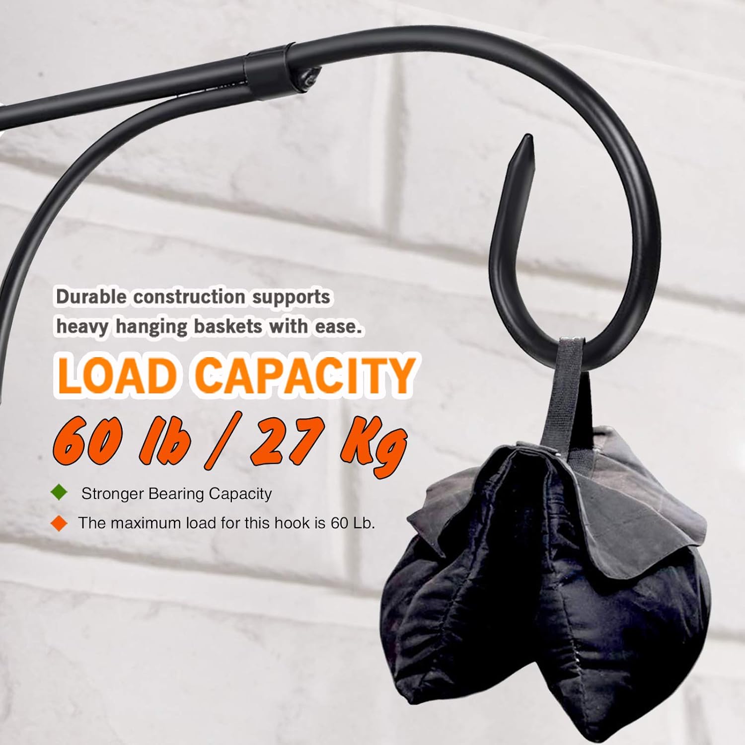 Wall Mount Plant Hanging Bracket, 11 Inches Hanging Plant Hook, Heavy Duty Rustic Decorative Metal Plant Hanger for Hanging Plant Flower Lantern Bird Feeder Wind Chimes (Set of 2)