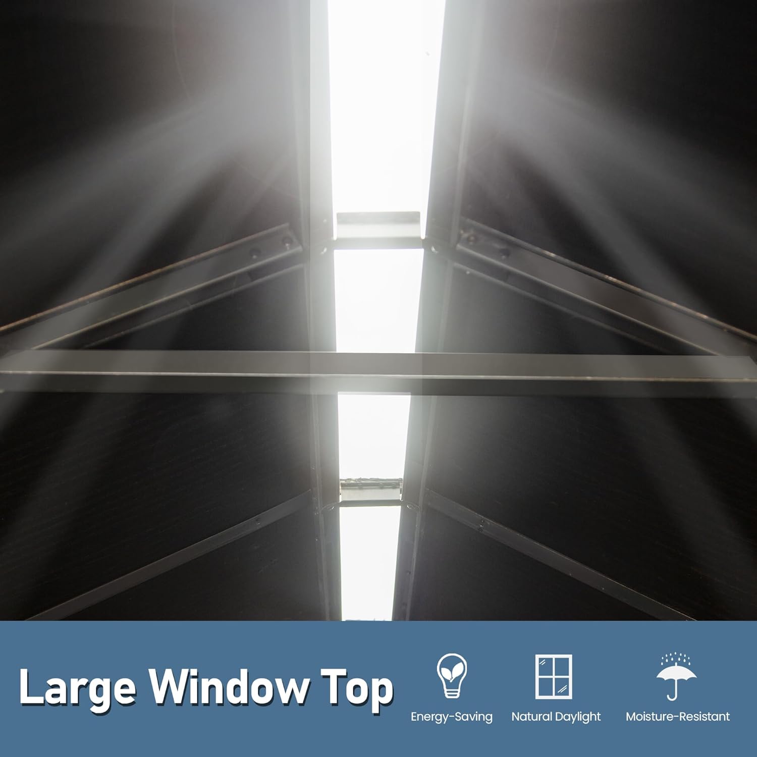 Domi 8x12 FT Outdoor Resin Storage Shed, All-Weather Double-Wall Storage Building for Backyard, Garden, Lawn Tools, Mower, Bike & Pool Equipment, Lockable Doors, Ventilated Roof, Grey