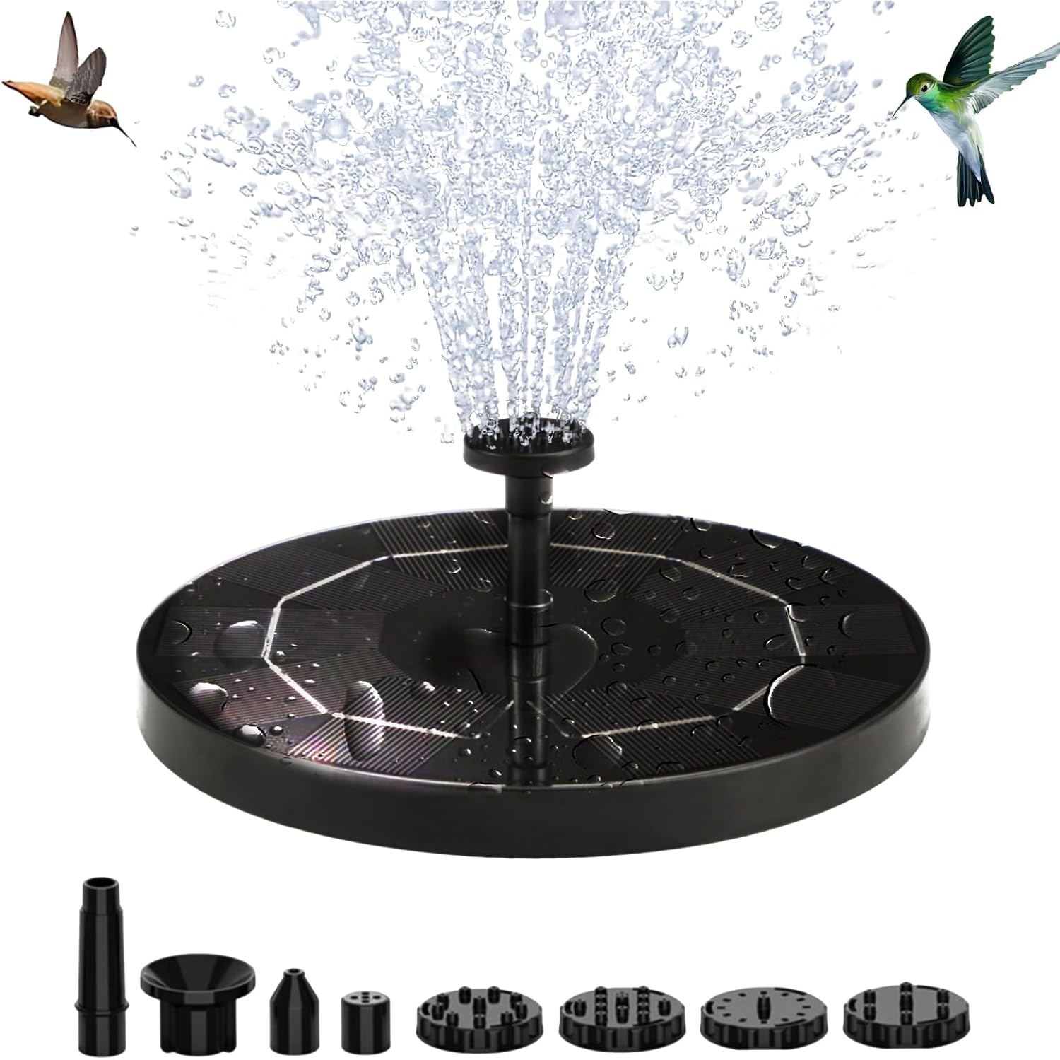 3W Solar Fountain Pump for Bird Bath and Garden, 6 Nozzle Solar Powered Water Fountain Pump, Floating Solar Water Pump for Outdoor Ponds, Pool, Fish Tank, and Mini Fountains
