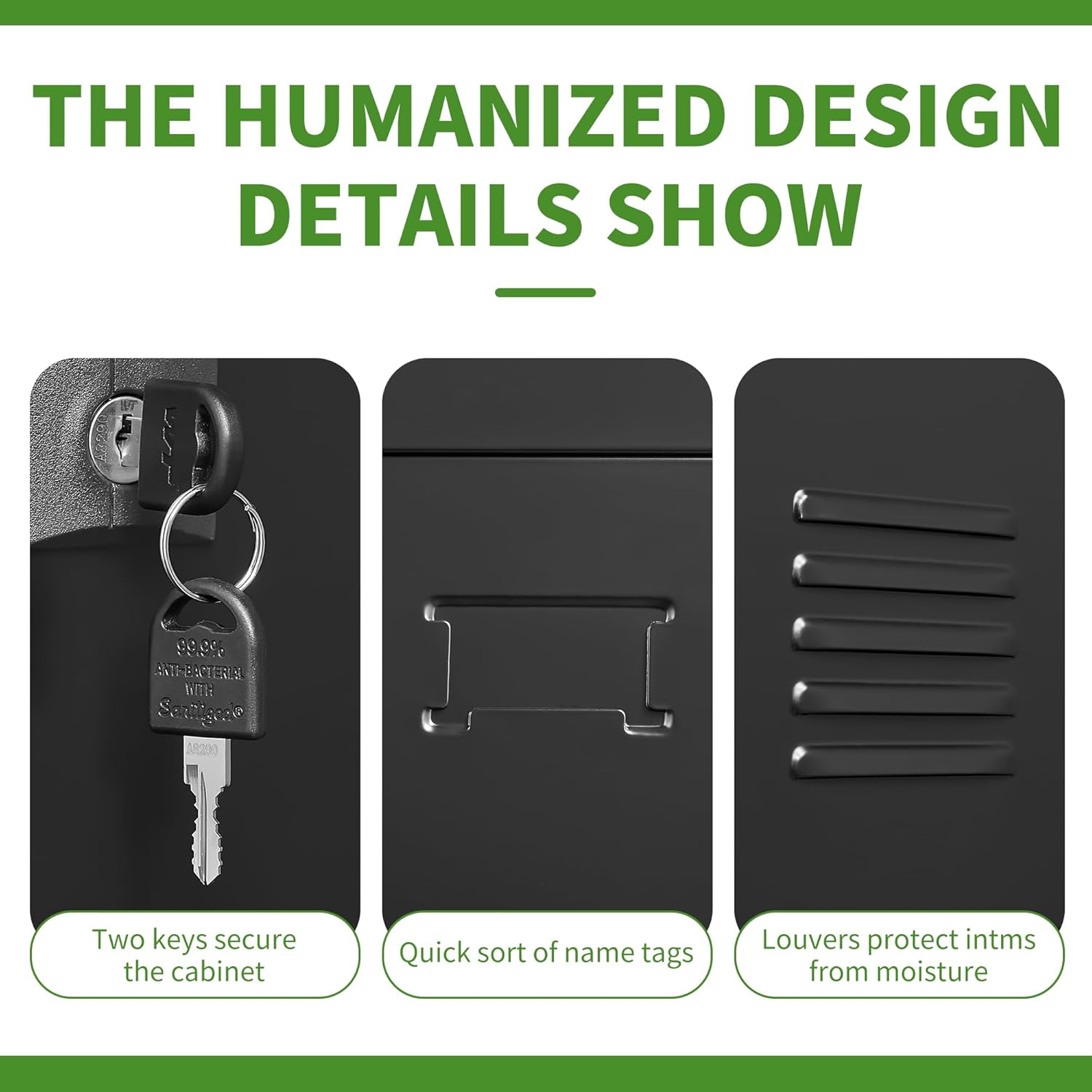 6 Doors Metal Lockers for Employees, Steel Storage Locker with Lock and Card Slot, Employee Lockers for Home, Office, School, Gym, Require Assembly(Black)