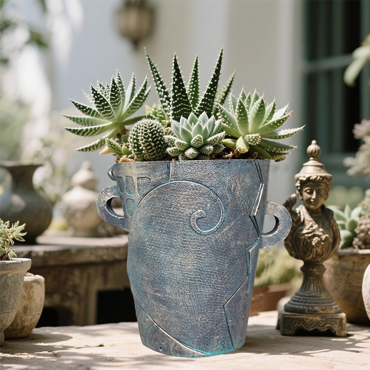 Large Flower Pots Colorful Face Planters Head Planter, Modern Abstract Funky Plant Pots Indoor&outdoor Garden Plant Ornament Show Pieces, Cute Eclectic Flower Planters Pots for Shelf Centerpieces