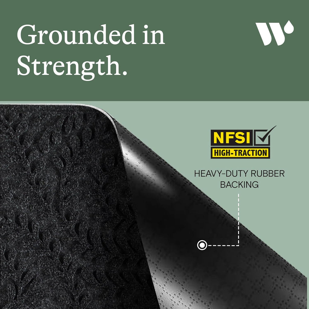 WaterHog Indoor/Outdoor Use Door Mat, 2' x 3', Made in USA, Welcome Mat for Front Door, Durable, Water-Trapping Floor Rug, Decorative, Skid-Resistant Entryway Rug, Boxwood Collection, Charcoal