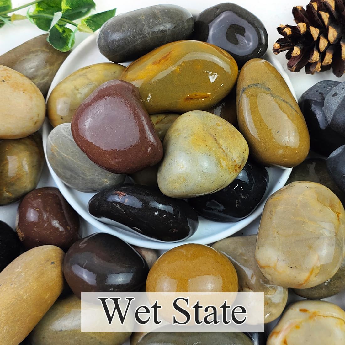 40lbs Natural River Rocks, 2-3" Premium Pebbles for Garden and Landscape Design, Hand-Picked Smooth Stones for Fish Tank, Flower Pots, Indoor Water Fountains, Pathways, Backyard
