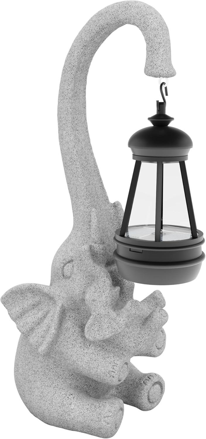 Garden Decoration, Figurine, Lawn Statue, Sculpture Ornament, Animal Figurine - Cat Resin Statue with Lantern (Chest)