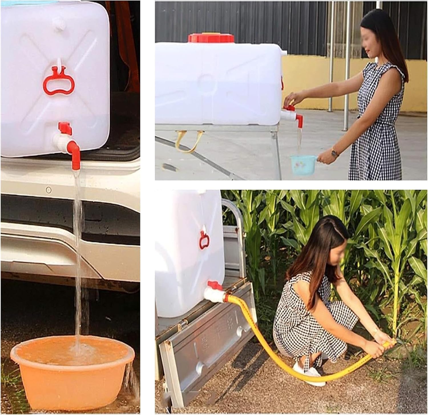 Water Container 50L 80L 110L 200L Heavy Duty Water Bucket Water Carrier, Portable Plastic Water Tank Water Storage for Camping Caravans Hiking Travel BBQ Travel Outdoor(Size:80L)