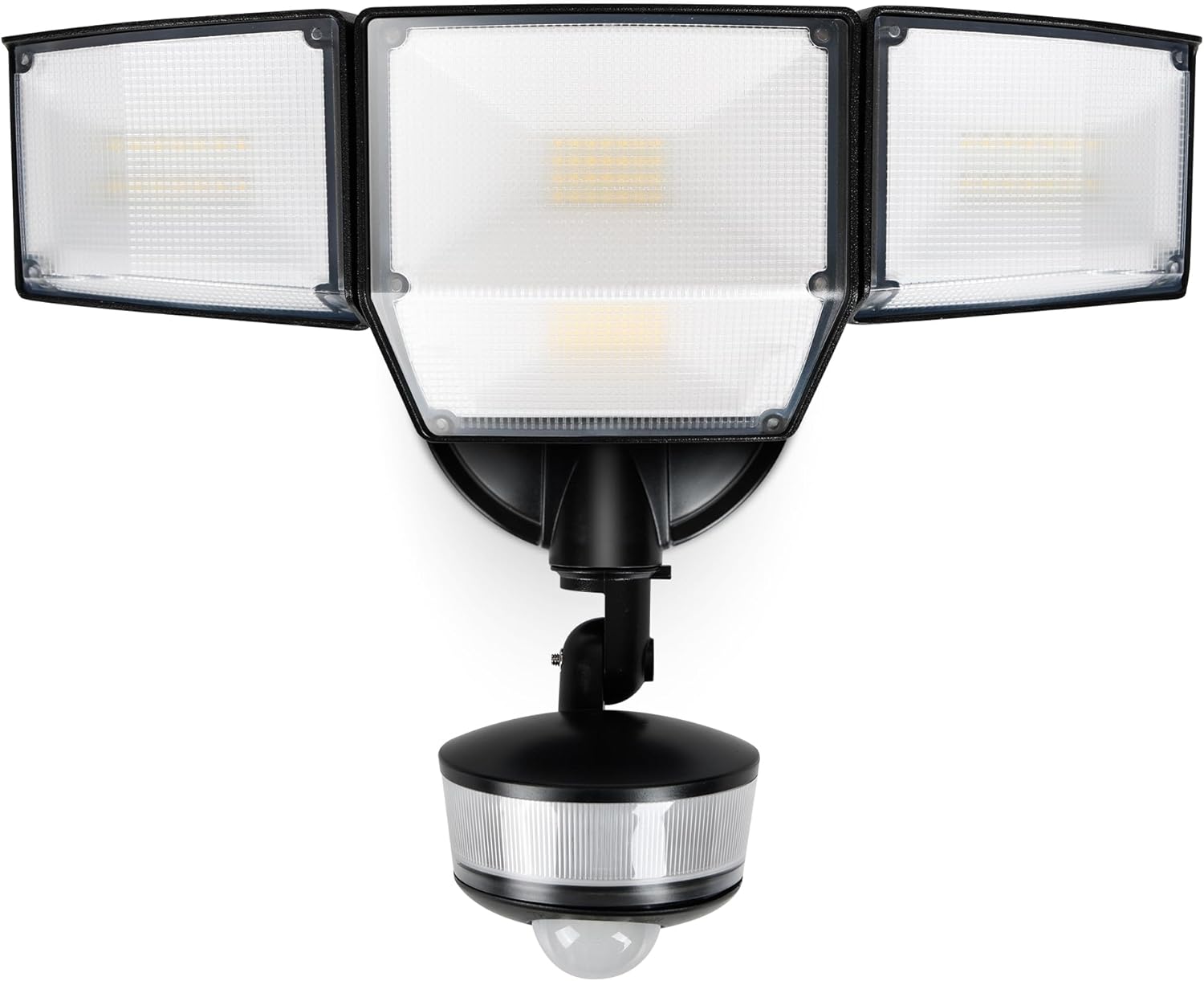 LUTEC 84W 9500LM LED Security Light Motion Sensor Outdoor Lights with Night Light, 4 Head LED Flood Lights Outdoor 5000K Daylight, IP65 Waterproof, Motion Detected Lights for Outside (Black)