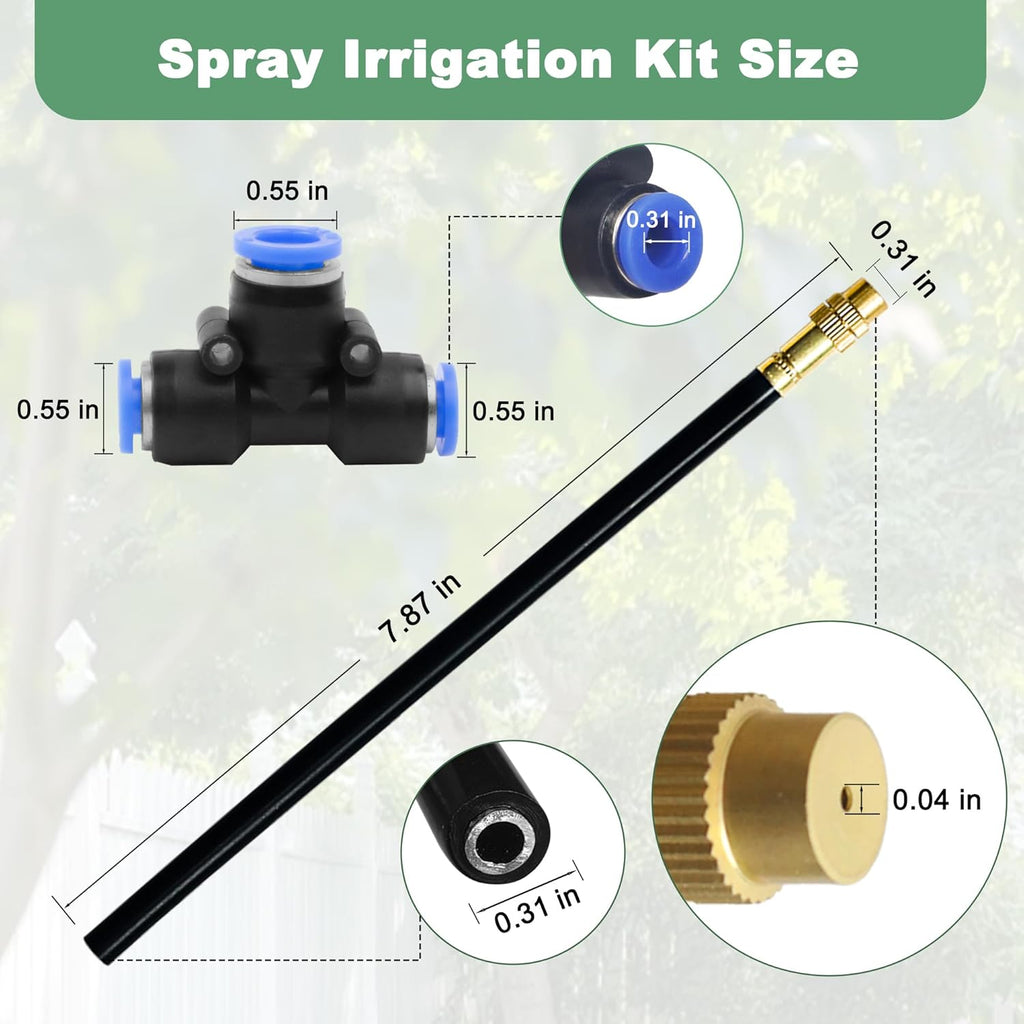 16.4Ft Drip Irrigation System, Automatic Garden Irrigation System with 360-degree Bending Dropper, Atomizing Watering Misting System with Copper Nozzle for Garden Plant Lawn Patio(5 Nozzles)