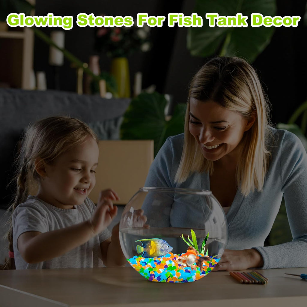 200pc Glow Stones Glow in The Dark Rocks Outdoor Decorative Stones Glow in Dark Pebbles Luminous Stones for Walkway Glowing Rocks for Garden Yard Aquarium Patio Lawn,Color