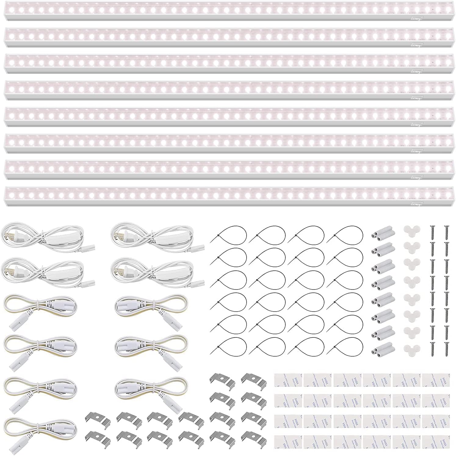 Barrina T5 Grow Light, Full Spectrum LED Grow Lights for Indoor Plants, 3ft 128W (8 x 16W, 800W Equivalent) Plant Light, Grow Lights for Seed Starting, Plug and Play, Pinkish White, 8-Pack