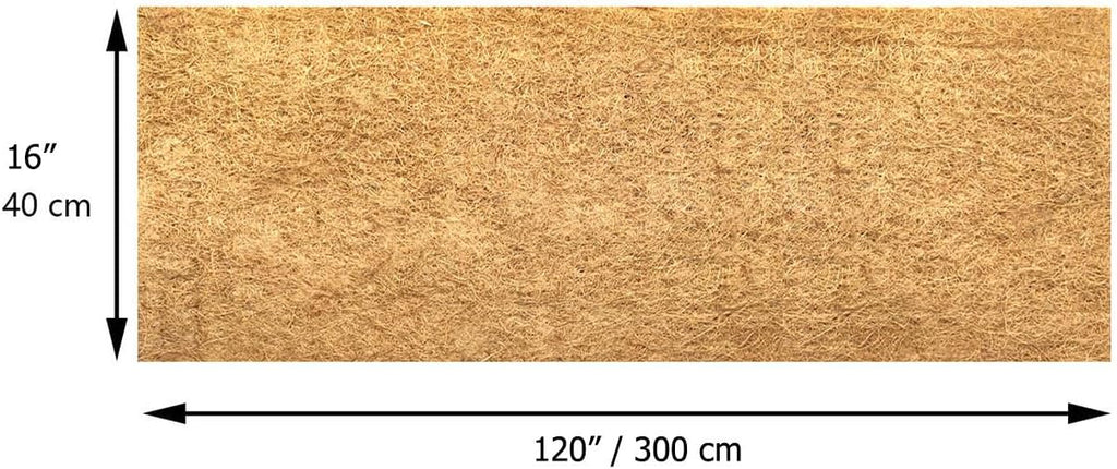 16x120 inch Natural Coconut Coir Liner Sheets Coco Fiber Roll Coco Mat for Planter Flower Basket Liner Garden Decoration Animal Pet Pad