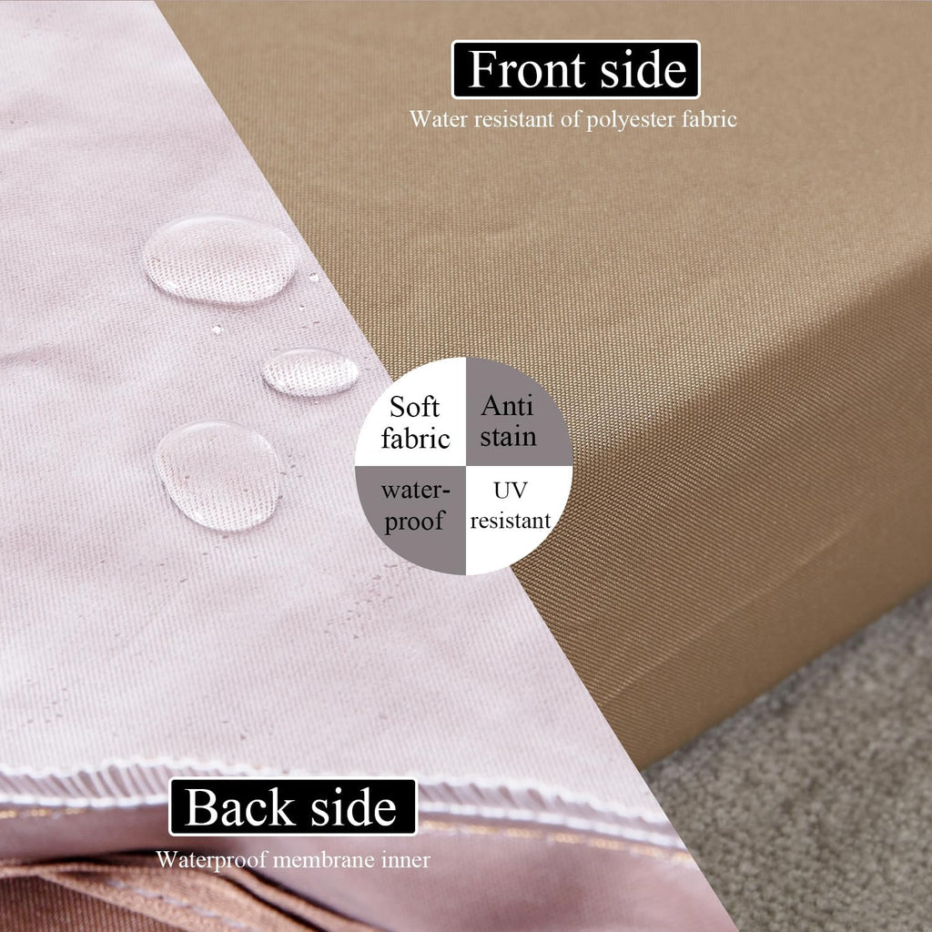 17 x 17 Inch Outdoor Seat Cushions for Patio Furniture with Non Slip and Ties Waterproof & UV Resistant Round Corner Outdoor Chair Cushions Replacement Set of 2, Khaki