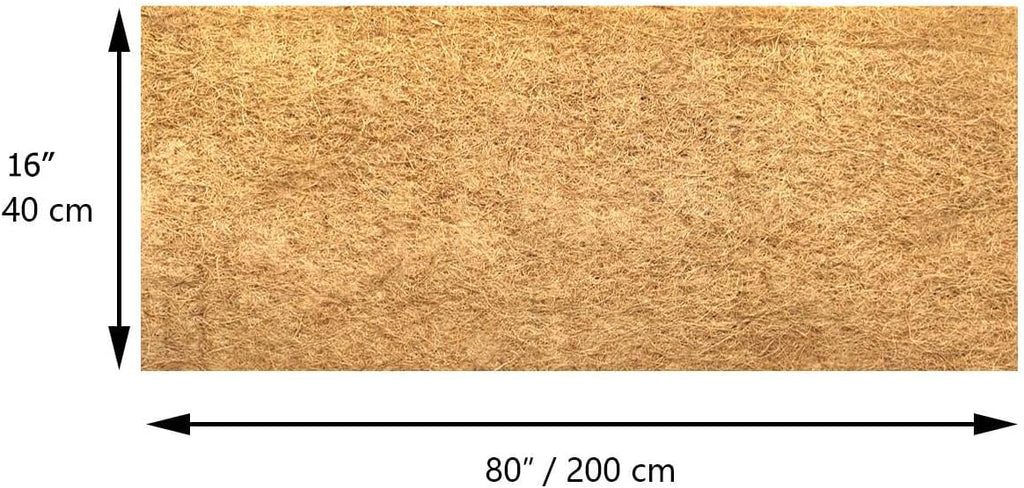 16x80 inch Natural Coconut Coir Liner Sheets Coco Fiber Roll Coco Mat for Planter Flower Basket Liner Garden Decoration Animal Pet Pad