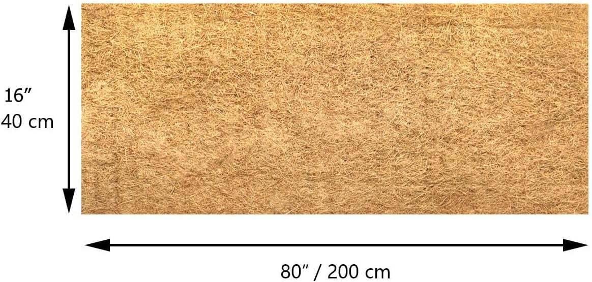 16x80 inch Natural Coconut Coir Liner Sheets Coco Fiber Roll Coco Mat for Planter Flower Basket Liner Garden Decoration Animal Pet Pad