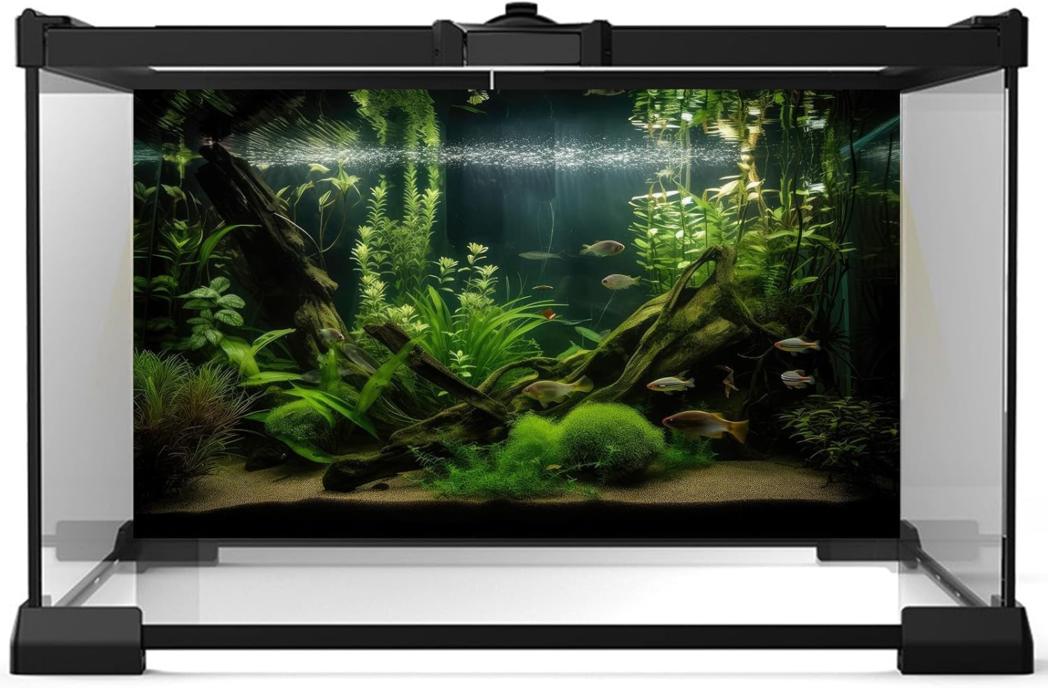 Aquarium Background Diverse Aquatic Plants and Seagrasses Terrarium Background Redwood Root Lush Green Underwater Plants Moss Fish Tank Background Under The Sea Aquarium Backdrop Vinyl 72x16in