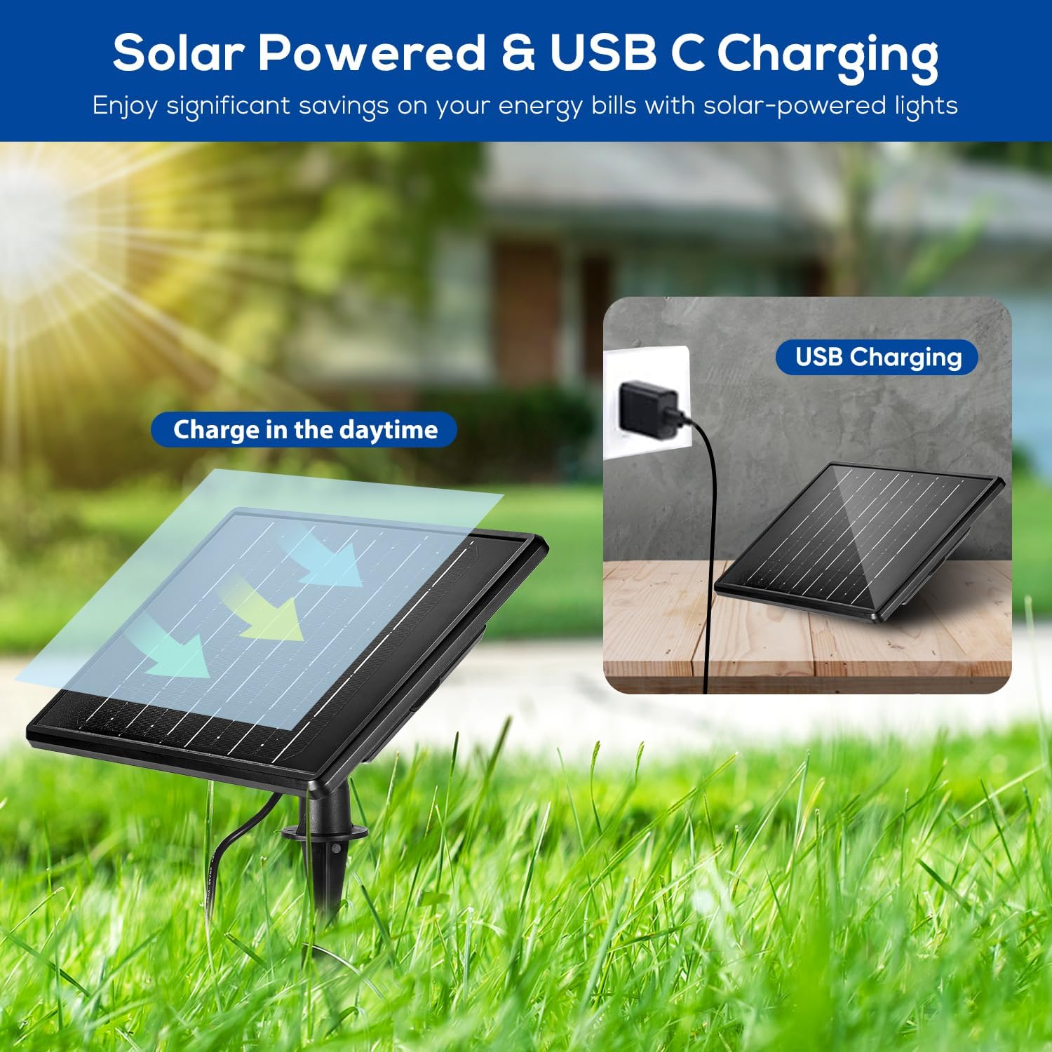 ZYAN Solar Landscape Spotlights Outdoor Waterproof IP65, Bright Solar Powered Garden Yard Spot Lights for Outside Plant, Tree, Pathway, Auto On/Off Wall Lights for Walkway, Patio, Lawn-8 Pack