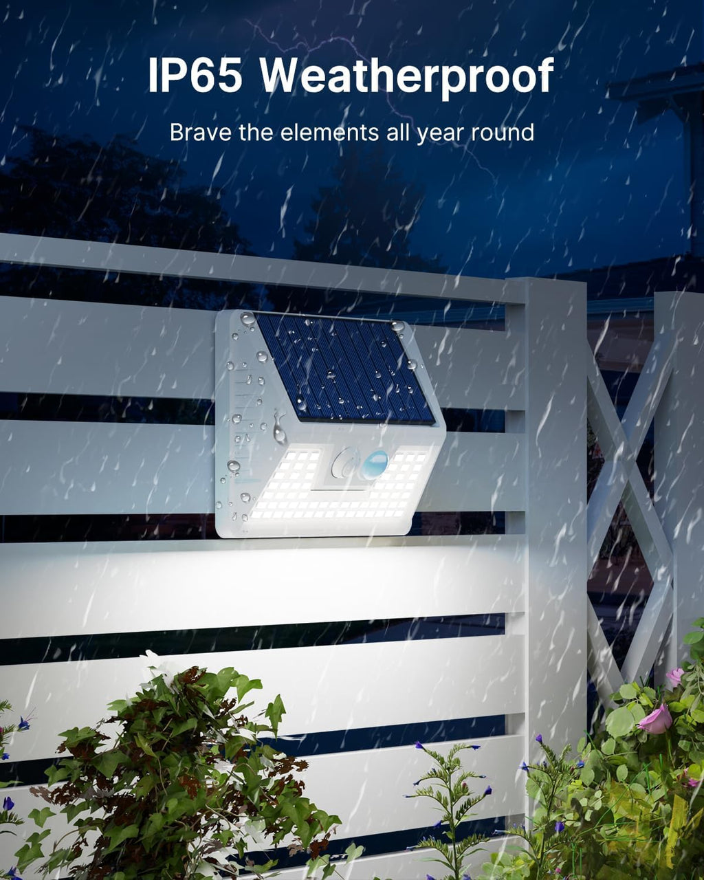 12 Pack Solar Lights Outdoor Motion Sensor, Waterproof Fence Lights with 3 Lighting Mode, Cool White LED Security Deck Lights for Outside Wall Yard Steps Stairs Garden - White