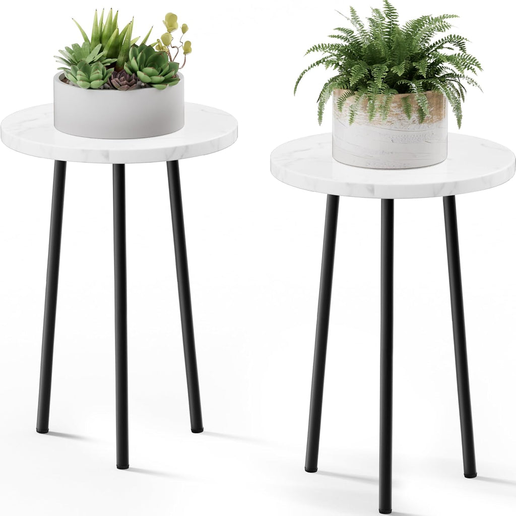 Plant Stand Indoor Outdoor: 2 Pack Indoor Plant Stand 20'' Convertible Multi-purpose Holder - Mid Century Modern Decor - Tall Plant Table for Living Room/Balcony/Garden/Patio