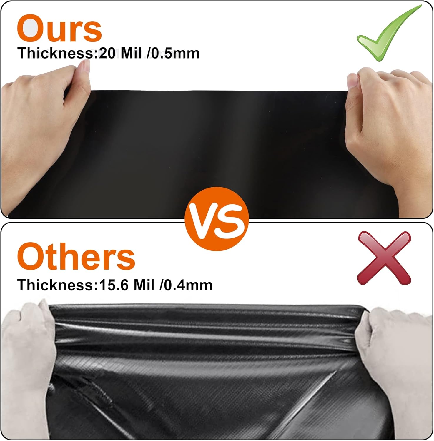 7 x 10 FT Pond Liner, 20 Mil Fish Pond HDPE Liner, Pond Liners for Outdoor Ponds, Koi Ponds, Garden Fountain, Waterfall