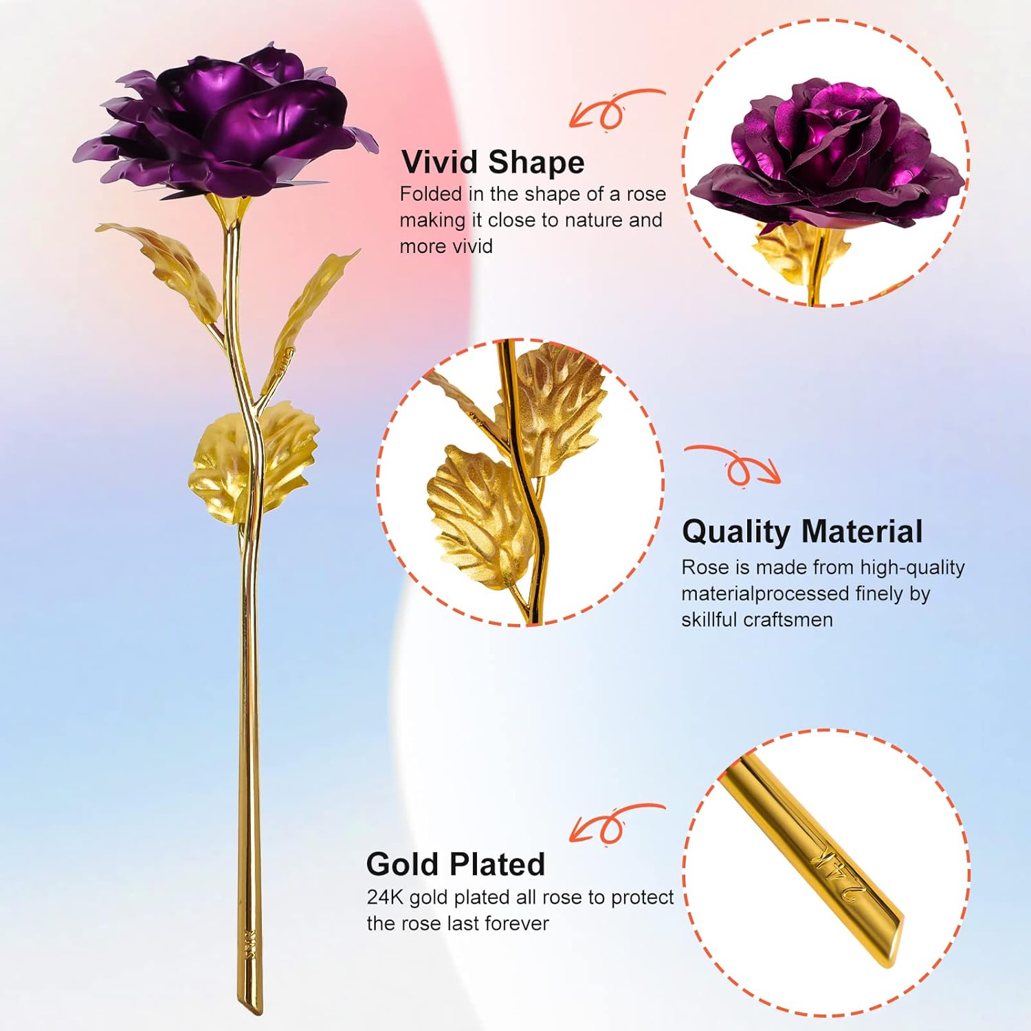 Mothers Day Mom Gifts for Women Birthday Gifts for Women Galaxy Rose Glass Flowers Forever Eternal Roses Artificial Flowers Gifts for Grandma Wife Daughter