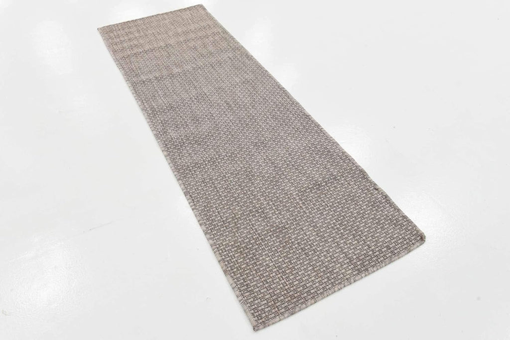 Unique Loom Collection Casual Transitional Solid Heathered Indoor/Outdoor Flatweave Area Rug (2' x 6' 1" Runner, Beige/Ivory)