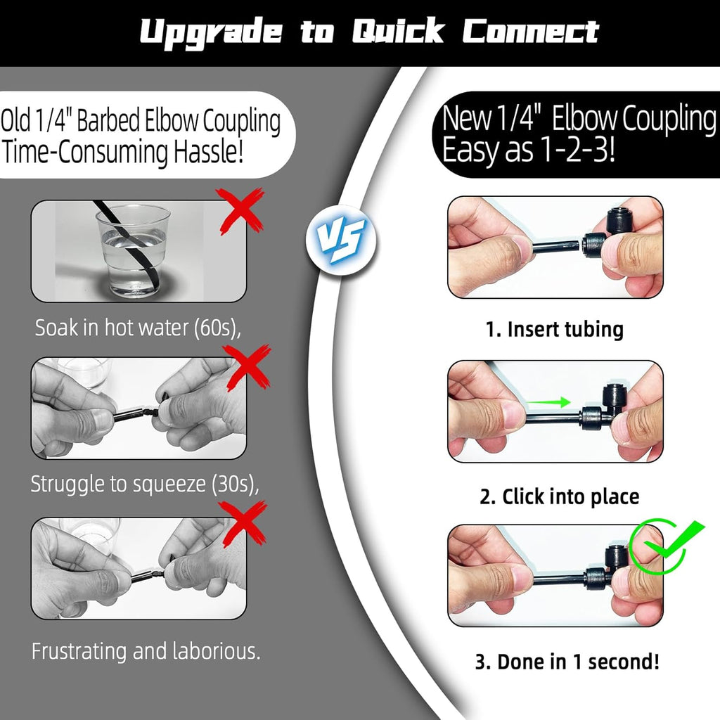 30 Pack Quick Connect 1/4" Drip Irrigation Elbow Coupling Connector,Universal 90 Degree Elbow Fitting for 1/4 Inch Irrigation Tubing,Leak Free Fittings for Sprinkler or Drip Irrigation System