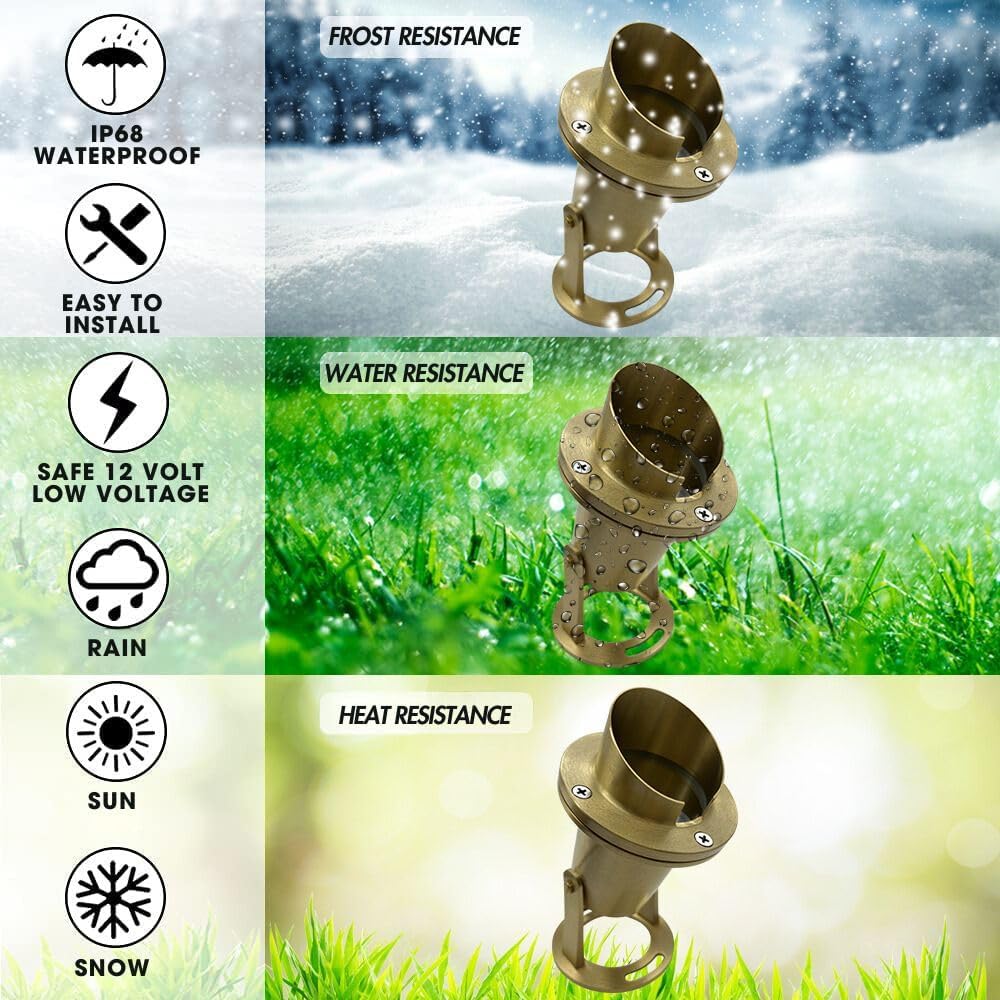 Waterproof Underwater Light 175 Solid Brass 7WMR16 LED Bulb Pond Submersible Waterfall Pool Fountain Light for Beautiful Bright Long Lasting Home Garden Patio Pool