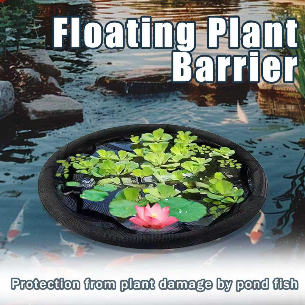 2Pack Round Floating Flora Fish Barrier-31.5Inch Black Pond Plant Protector, Floating Island/Planter Pond,UV Resistant Net to Shield Floating Plant(Lotus/Water Lilies)from Koi, with Waterproof Gloves