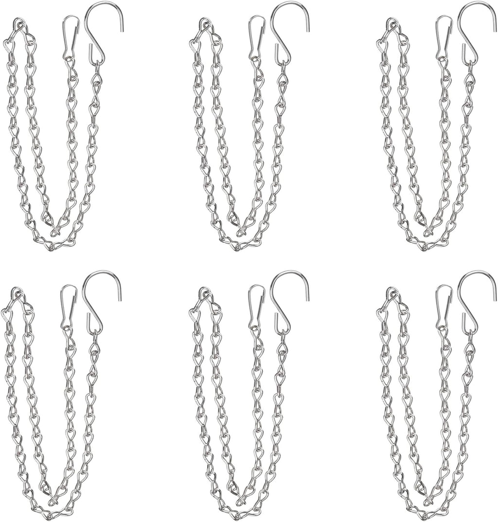 YINGFENG 6 Pack 19.7 Inch Silver Hanging Chain for Hanging Bird Feeders, Bird Houses, Planters, Baskets, Birdbaths, Lanterns, Wind Chimes, Billboards, Signs and Ornaments