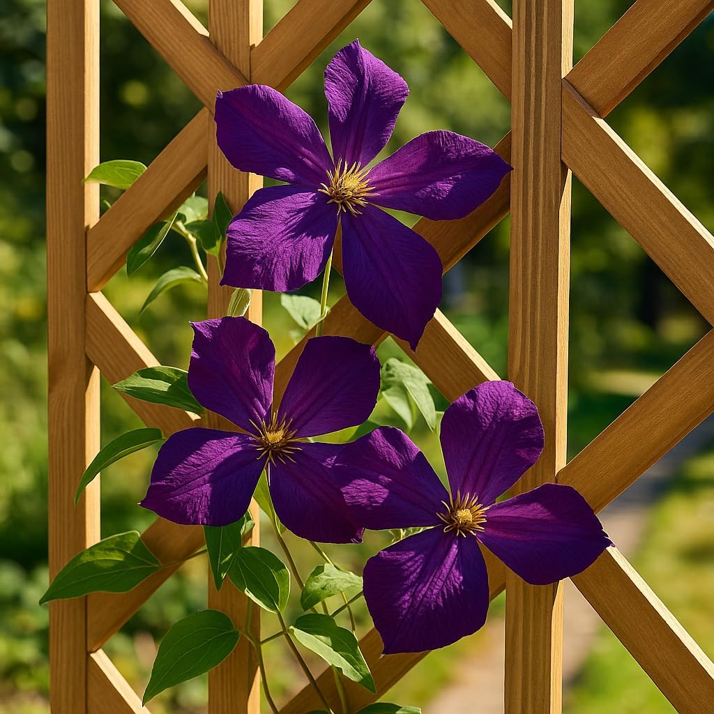 Perennial Farm Clematis 'Polish Spirit' Hybrid – Live Flowering Vine in 4 Quart Container, Abundant Purple-Blue Blooms, Vigorous Grower, Long Blooming, Ideal for Trellises, Fences & Garden Arches