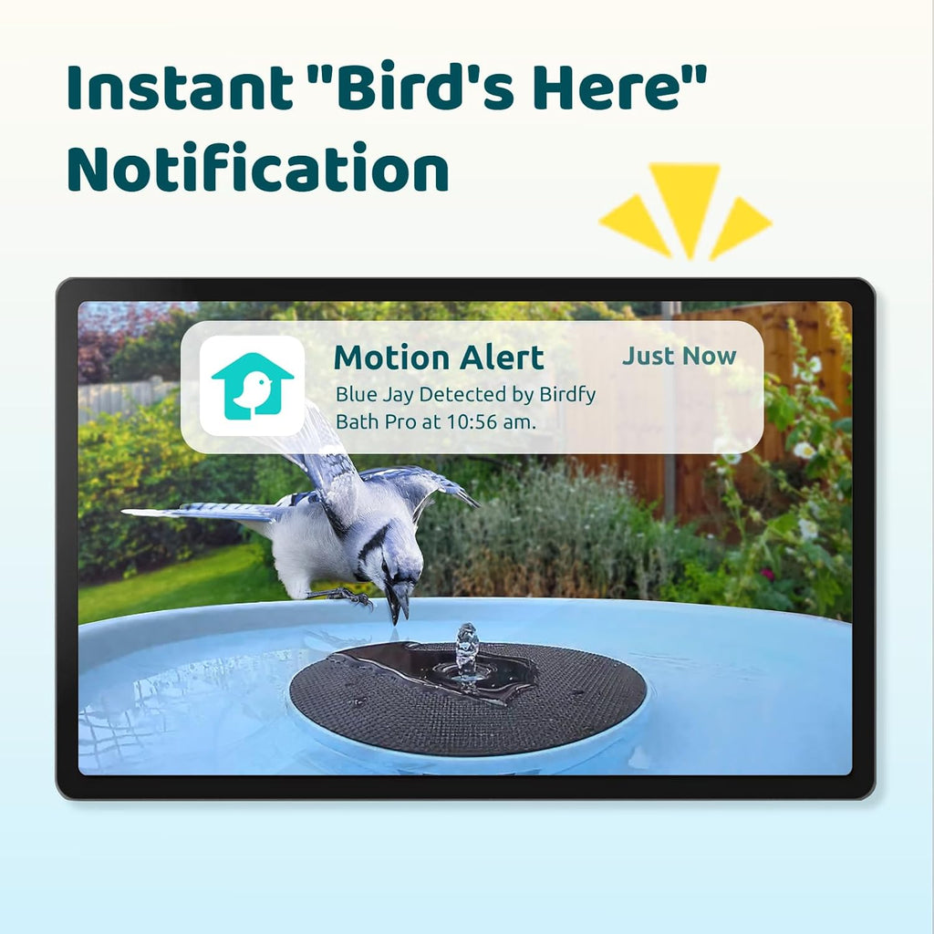 Birdfy Smart Bird Bath with Camera Solar Powered & Fountain & Stand, Dual-Lens Camera for Wildbird Watching, Auto Capture Bird Videos & Motion Detection - AI Lifetime Version