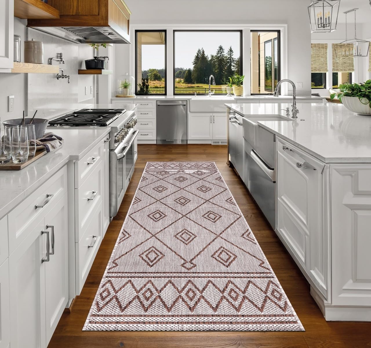 Keen Home Design Terrace Outdoor Runner Rug - 2x12 Washable Indoor/Outdoor Rug for Patio, Kitchen, Balcony, Beach, Garden, Deck and Porch, Size: 2'2"x11'10"