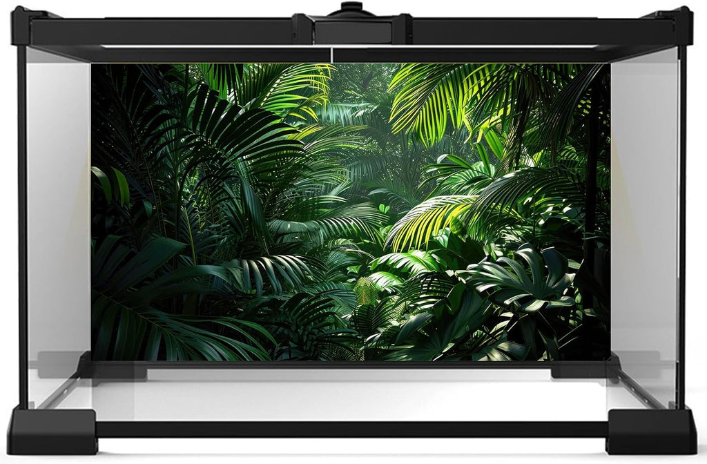 Aquarium Background Enchanting Beauty of Jungle Terrarium Backdrop Nature Jungle Green Leaf Palms Fish Tank Background Reptile Habitat Backdrop Wallpaper Poster Decor Vinyl 24x12in