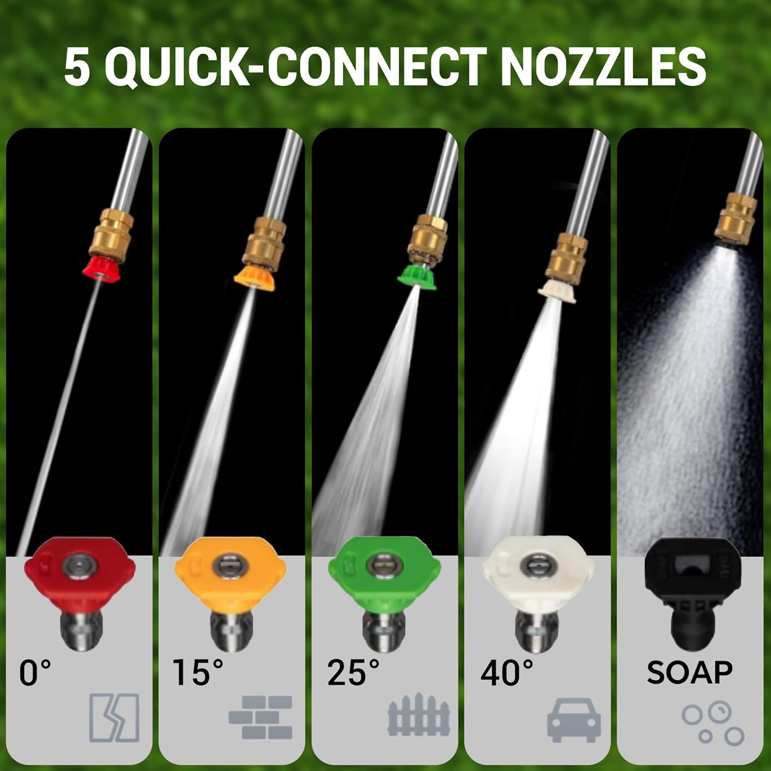 3600 PSI Gas Pressure Washer, 2.3 GPM Heavy-Duty Power Cleaner with 212CC Engine, 5 Quick-Connect Nozzles, 30FT Hose & Reel, Maintenance-Free Axial Cam Pump, for Commercial, Home Cleaning