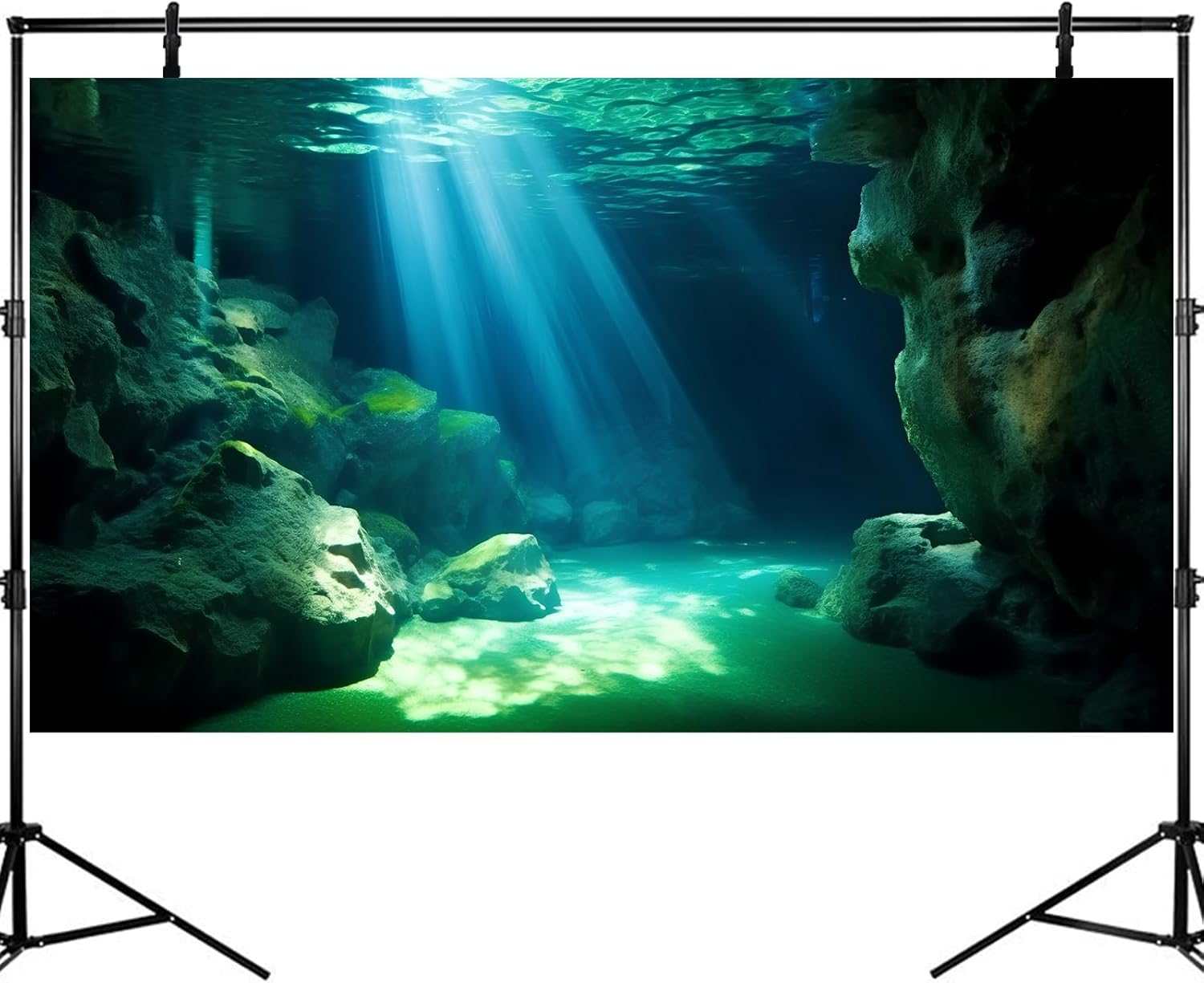 Underwater Fish Tank Background Under The Sea Cave Style Aquarium Background Ocean Floor Cave Sunlight Fish Tank Backdrop Tropical Fish Aquarium Terrarium Backgrounds Decorations 72x18in