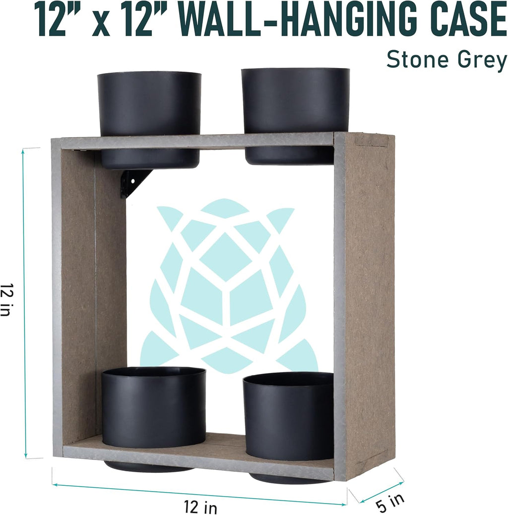 Urban Garden Decor with Pots Included, Hanging Case Planters for Indoor Outdoor Plants, Hanging Flowerpots, Wall Hanging Plant Holder Window Plant Shelves (Stone Gray, Case)