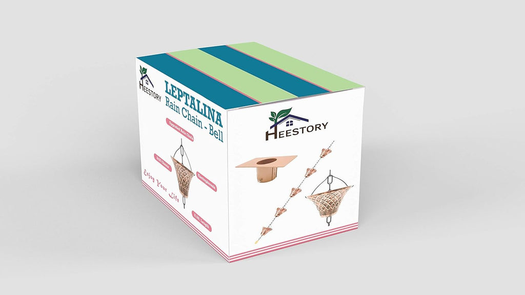 8.5FT Bell Iron Rain Chains for Gutter and Rain Barrel, Rust-Resistant Plated Garden Décor for Downspout, Bonus Rain Chain Gutter Adapter (Antique-Copper)