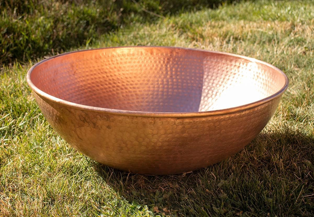 Nutshell Stores Hand Hammered Copper Basin - 18 Inch
