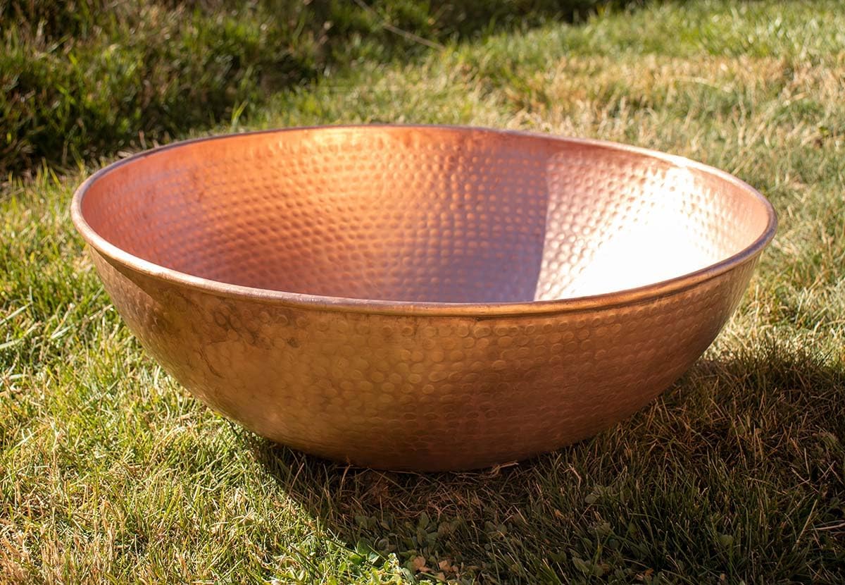 Nutshell Stores Hand Hammered Copper Basin - 18 Inch